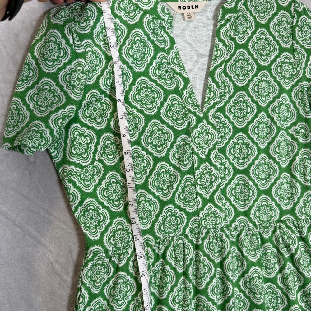 Lot of 2 Boden Naomi Dresses Size 4L Long Green Blue Geometric Abstract Pockets - Picture 11 of 16
